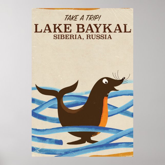 Baykal Siegel Vintage Reiseplakat Poster (Vorne)