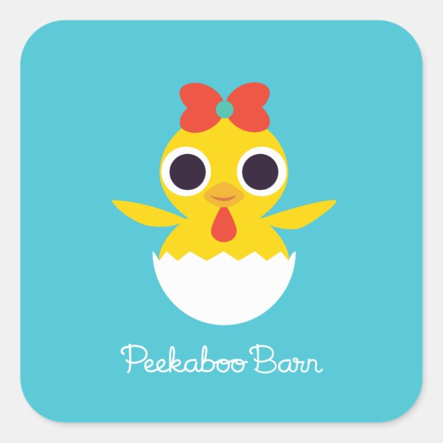 Bayla the Chick Quadratischer Aufkleber (Vorderseite)