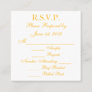 Baylor Gold und White Response RSVP Cards Begleitkarte