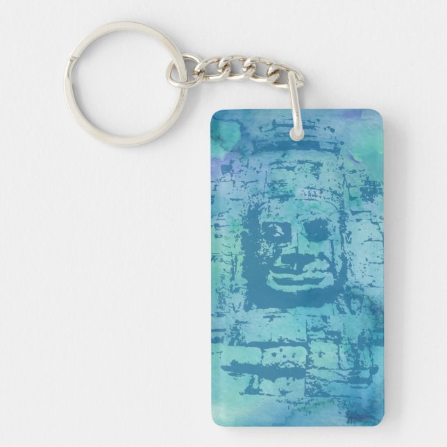 Bayon Face Blue Schlüsselanhänger (Vorderseite)