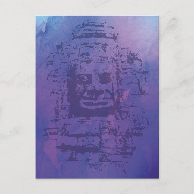 Bayon Face Lila Postkarte (Vorderseite)