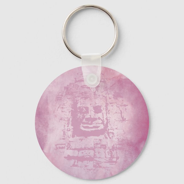Bayon Face Pink Schlüsselanhänger (Vorderseite)