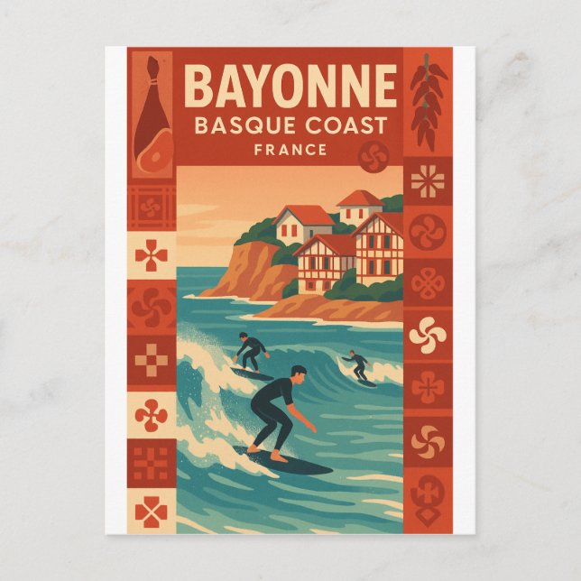 Bayonne — Französische Baskenküste Postkarte (Vorderseite)
