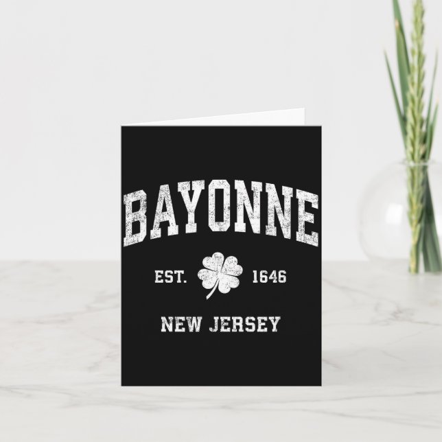 Bayonne New Jersey Vintage Shamrock Srts  Karte (Vorderseite)