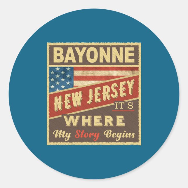 Bayonne Nj Its Where My Story Begins _1  Runder Aufkleber (Vorderseite)