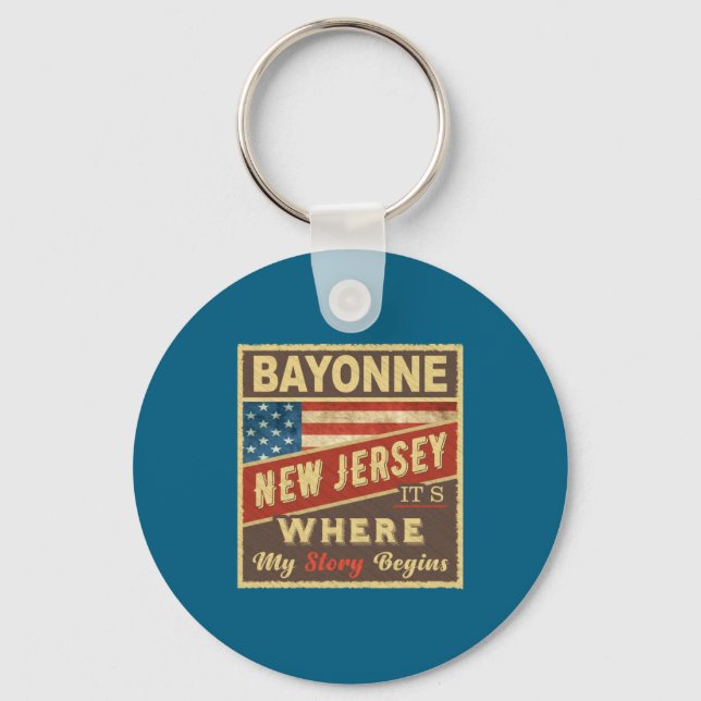 Bayonne Nj Its Where My Story Begins _1  Schlüsselanhänger (Vorderseite)