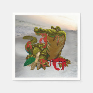 Bayou alligator Cajun Servietten aus meiner Kunst