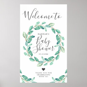 Bayou Botanicals Babyparty Willkommen Poster