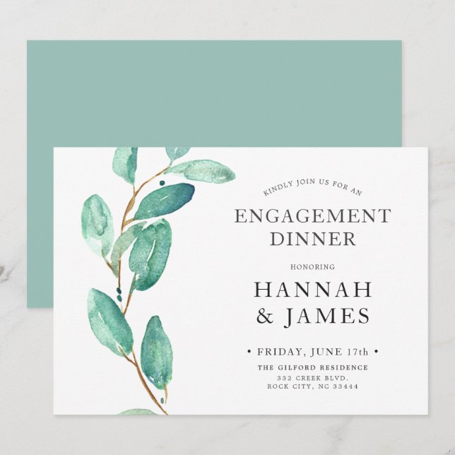 Bayou Botanicals Engagement Party Einladung (Vorne/Hinten)