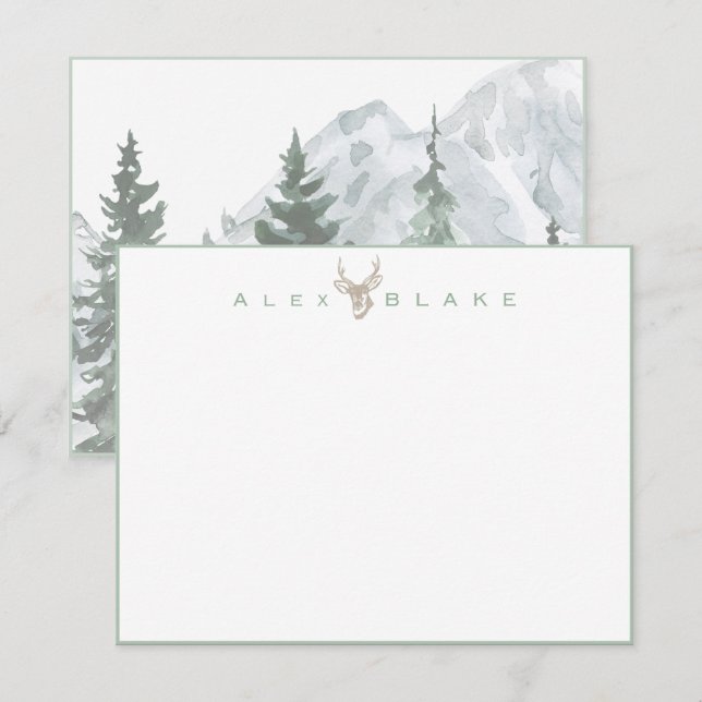 Bayou Buck: Customized Stationery for Men Dankeskarte (Vorne/Hinten)