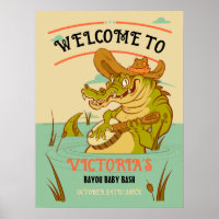 Bayou Cajun Alligator Babydusche Begrüßungszeichen
