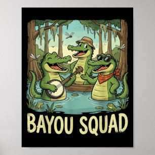 Bayou-Mannschaft Louisiana Alligator Retro-Wildtie Poster