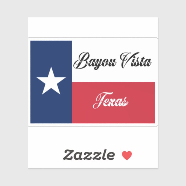 Bayou Vista TX Flag Aufkleber (Blatt)