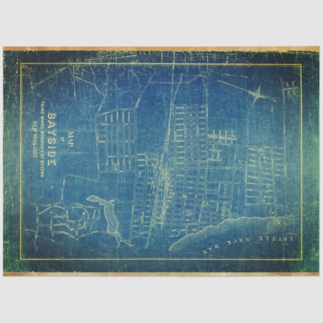 Bayside Blueprint 18lb Decoupage Sheet Seidenpapier (Vorderseite)