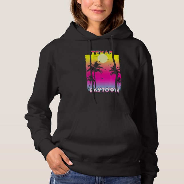 Baytown Texas Tx Summer Vintag Sunset Hoodie (Vorderseite)