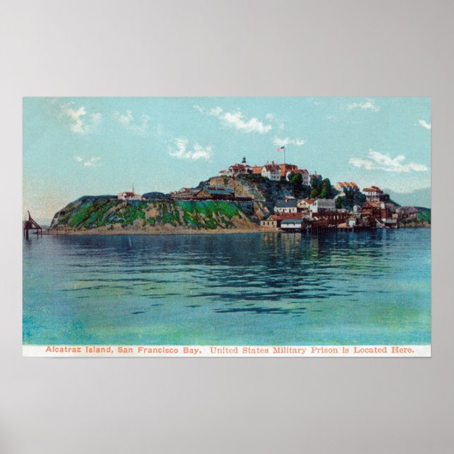 Bayview über Alcatraz Island und Gefängnis Poster (Vorne)
