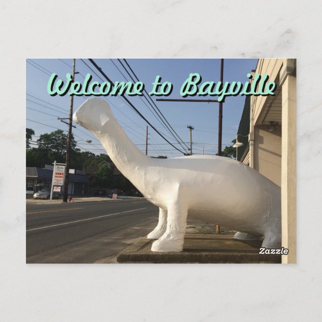 Bayville Route 9 Dinosaur Postkarte (Rückseite)