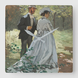 Bazille und Camille (1865) von Claude Monet Quadratische Wanduhr