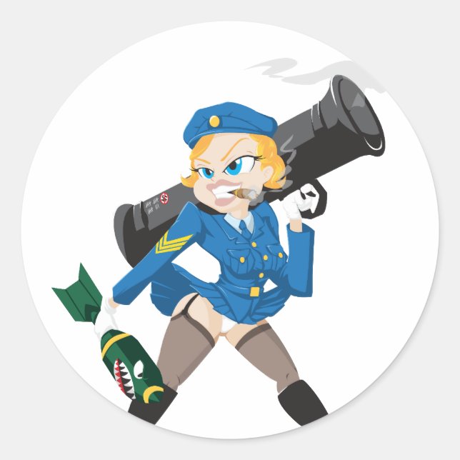 Bazooka Girl Sticker (Vorderseite)