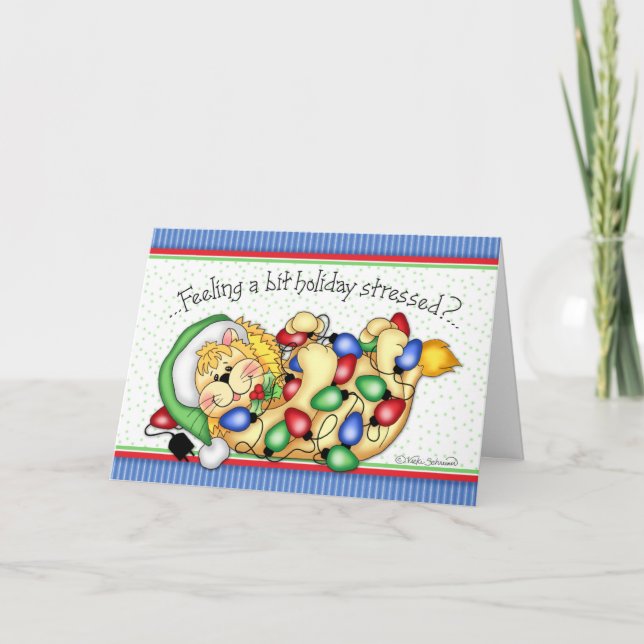 BaZooples "Feiertag betont?" Weihnachtskarte Feiertagskarte (Vorderseite)