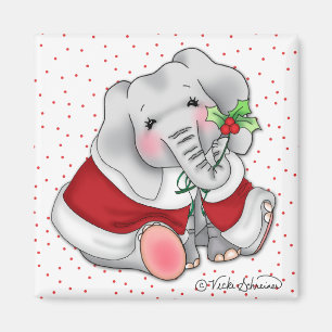 BaZooples Holiday Elephant Magnet