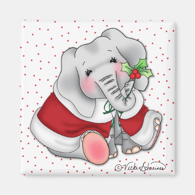 BaZooples Holiday Elephant Magnet (Vorne)