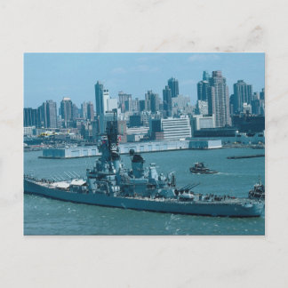 BB-61 "USS Iowa", New Yorker Hafen, USA Postkarte