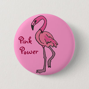 BB rosa Power-Flamingo-Knopf Button