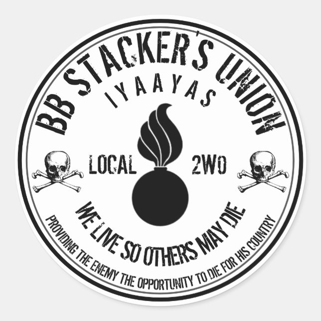 BB Stacker Gewerkschaft Slap Runder Aufkleber (Vorderseite)