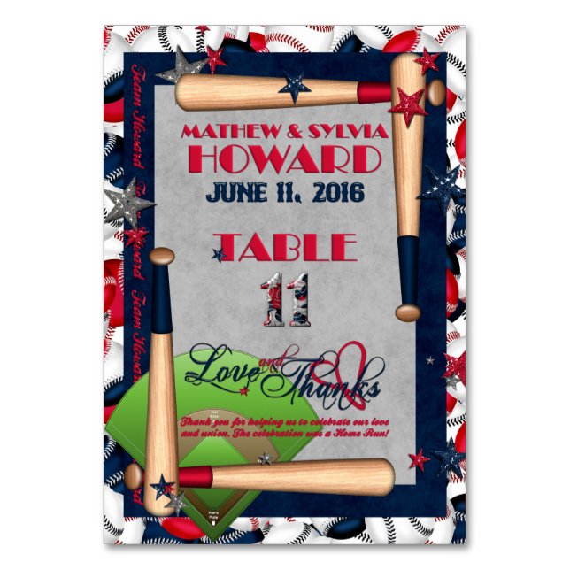 BB Wedding Numbered Table Cards-CUSTOM HOWARD 11 Tischnummer (Vorderseite)