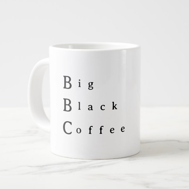 BBC Große Schwarze Kaffeetasse Jumbo-Tasse (Vorderseite Links)