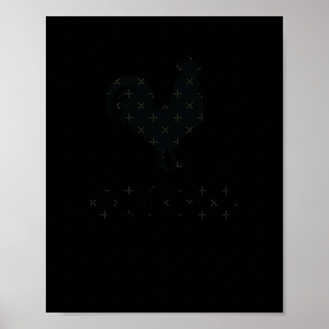 BBC S - Funny and Humor Rooster Design Sticker Poster (Vorne)