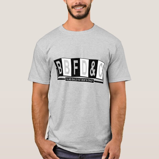 "BBFDnC" Schwarz, in weißem T - Shirt (Vorderseite)