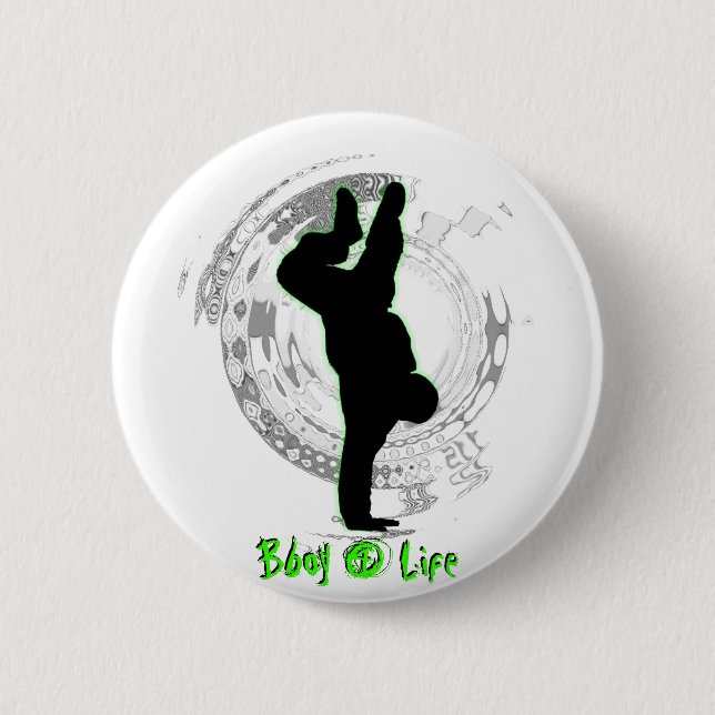 Bboy 4 Lebens-Knopf Button (Vorderseite)