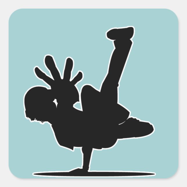 BBOY-Aufkleber, blau Quadratischer Aufkleber (Vorderseite)