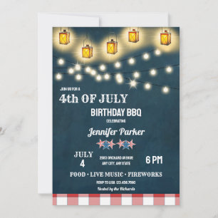 BBQ 4. Juli Geburtstag Einladung