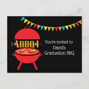 BBQ Abschluss BBQ, Barbecue, BBQ-Grill, Einladungspostkarte