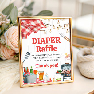 BBQ Baby-Q Windel-Raffle-Tischschild Sockelschild