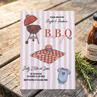 BBQ-Baby-Shower-Einladung für Paare Baby Q Einladung