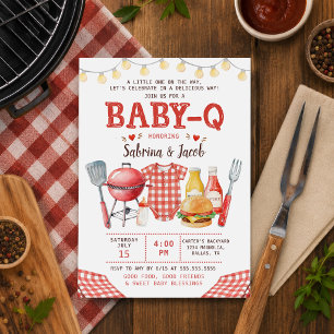 BBQ Barbecue Baby-Q Babyparty-Einladung Einladung