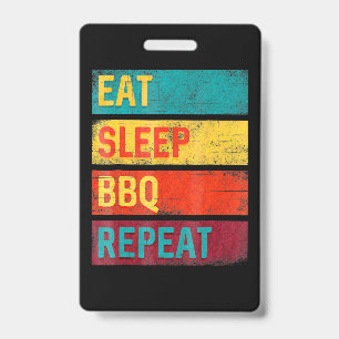 BBQ Barbecue Grillen Geschenk iss schlaf BBQ Ausweis