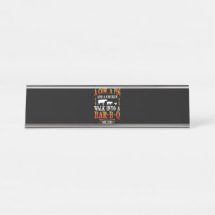 BBQ Barbecue Grillen Joke Gift Grill Master Koch Schreibtischnamensplakette