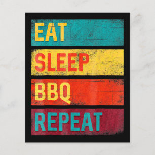 BBQ Barbecue-Grillgeschenk eat sleep BBQ Flyer