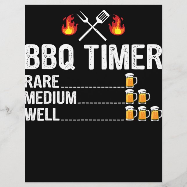 BBQ | BBQ Timer Drinking Grilling Grill Bier Flyer (Vorne)