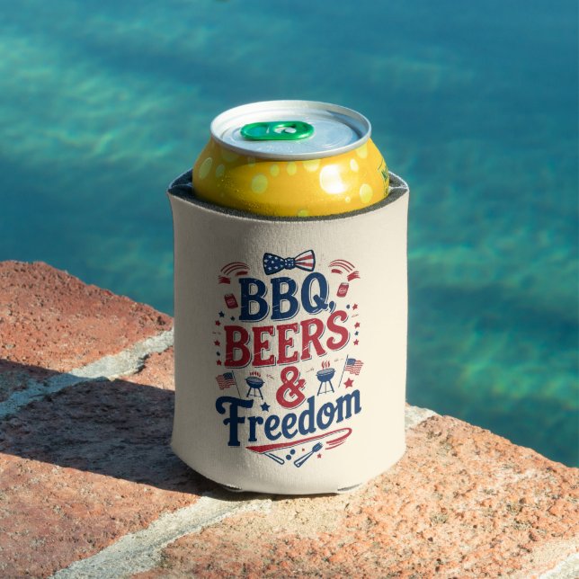 BBQ, Beers & Freedom – Retro 4th of July Vibes Dosenkühler (In Situ Pool)