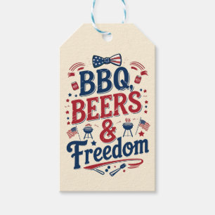 BBQ, Bier & Freiheit – Retro 4. Juli Stimmung Geschenkanhänger
