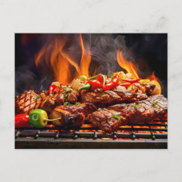BBQ Bliss .Array of sizzling meats and vegetables Postkarte