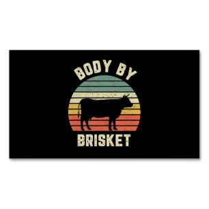 BBQ   Body by Brisket Shirt Funny GRILLEN Hintergr Magnetische Visitenkarte