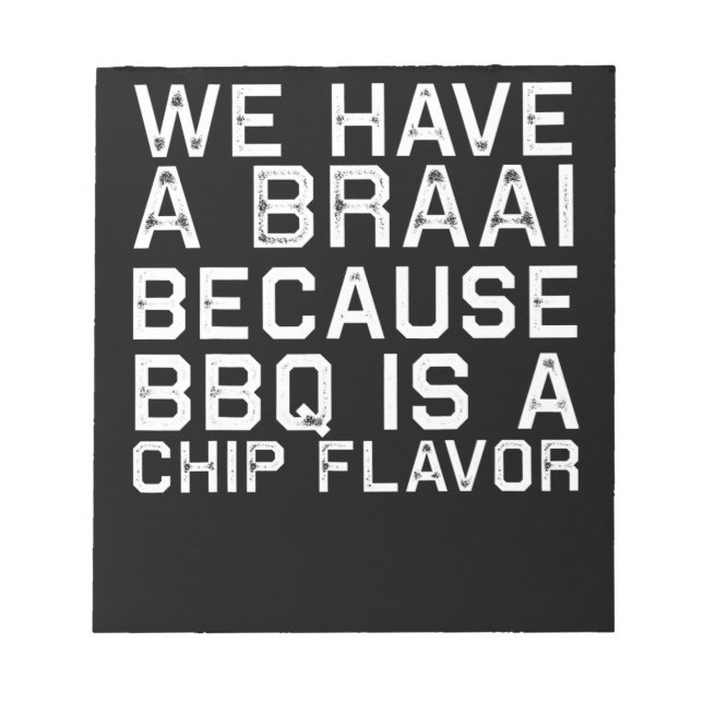 BBQ | Braai Funny South Africa Family GRILLEN Gift Notizblock (Vorderseite)