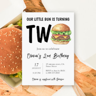 BBQ Burger 2. Geburtstagsfeier Einladung